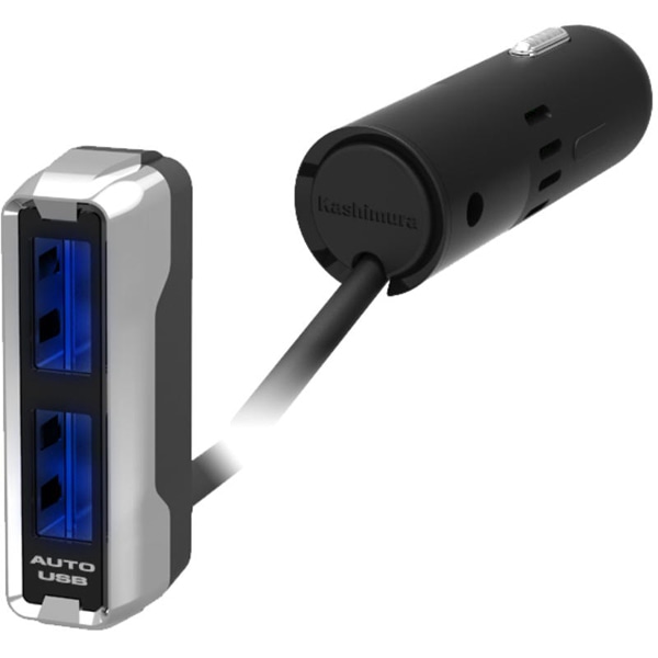 DC-4.8A-リバーシブルUSB 2ポート 自動判定 セパレート スリム ブラック