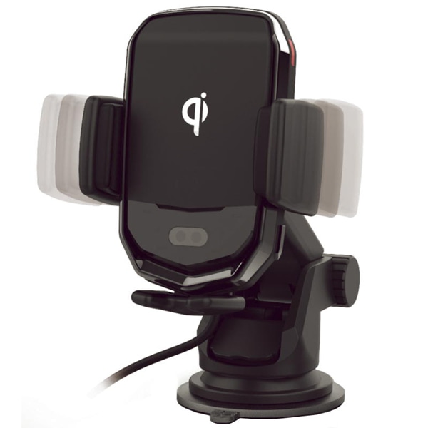 ワイヤレス充電器自動開閉ホルダー キャパシタ付 ブラック