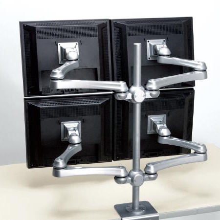 液晶モニター4画面用水平多関節モニターアーム（VESA75、100対応）