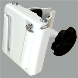 モニターアーム用垂直支柱固定金具（白、φ35～42用）