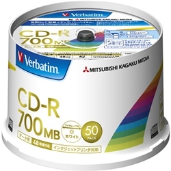 CD-R 700MB PCデータ用 48倍速対応 50枚スピンドルケース 印刷可能ホワイトレーベル