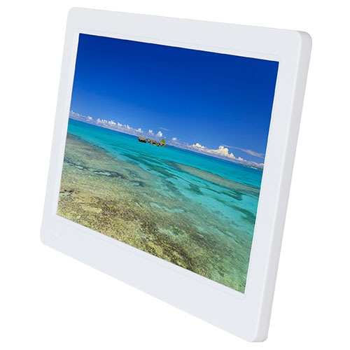 11.6型サイネージ液晶ディスプレイ/1366×768/HDMI、SD、USB/ホワイト/スピーカー/1年保証/mpg、jpeg、mp3対応