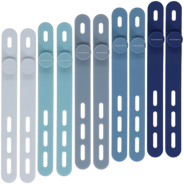 MOTTERU ソフトタッチ ケーブルバンド sofumo シリコン 北欧 10本入り アクアカラー 製品サイズ約13(W)×10(D)×120(H)mm