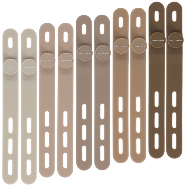 MOTTERU ソフトタッチ ケーブルバンド sofumo シリコン 北欧 10本入り カフェカラー 製品サイズ約13(W)×10(D)×120(H)mm