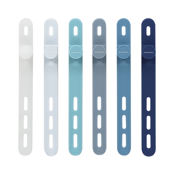 MOTTERU ソフトタッチ ケーブルバンド sofumo シリコン 北欧 3つ穴タイプ （アクアカラー） 製品サイズ約13(W)×1(D)×120(H)mm