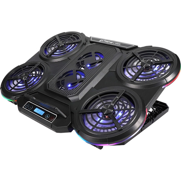 冷却ファン6基搭載 RGBイルミネーション対応 液晶ディスプレイ搭載 ゲーミング ノートPCクーラー 製品サイズ約408(W)×297(D)×40(H)mm