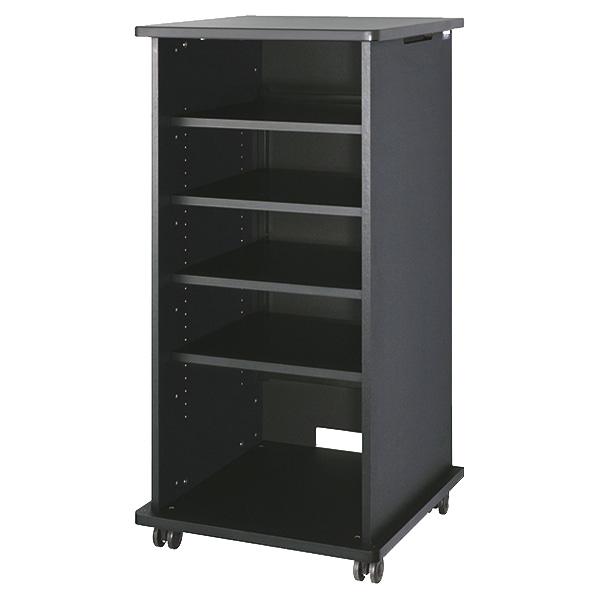 AVキャビネット/ノーマルキャビネット1200タイプ/棚板/60φキャスター/ブラック/扉なし