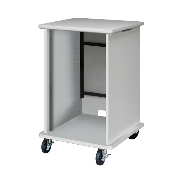 AVキャビネット/EIA16U/100φキャスター/ホワイト/扉なし