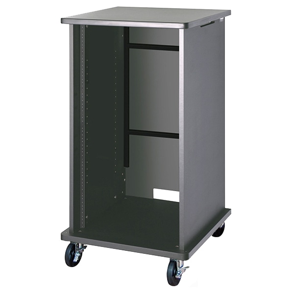 AVキャビネット/EIA19U/100φキャスター/ブラック/扉なし