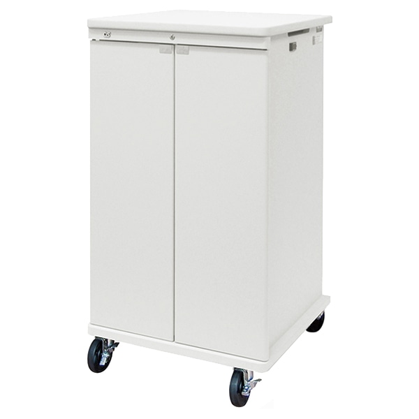 AVキャビネット/EIA19U/100φキャスター/ホワイト/木扉