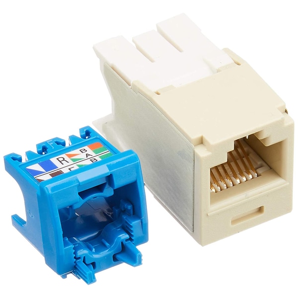 カテゴリ6A モジュラージャック シャッターなし アイボリー