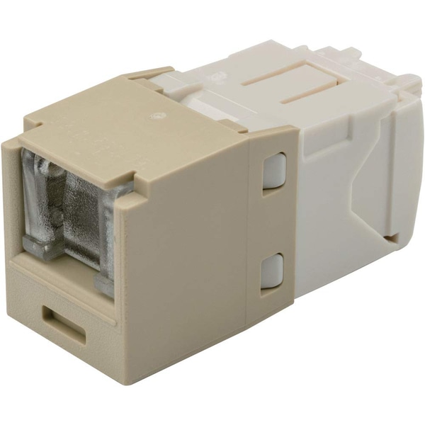 カテゴリ6 モジュラージャック スプリングシャッター付き アイボリー