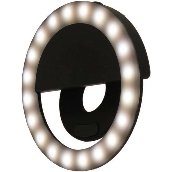 KING LEDリングライト 3色モード明るさ調節 3200K-5600K 40灯 USB充電 クリップ式