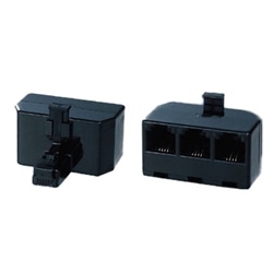 モジュラー分配アダプタ ブラック RJ11オス-RJ11メス×3