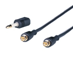 光デジタルオーディオケーブル 2m 角ピン-角ピン 角ピン→丸ピン変換アダプタ付