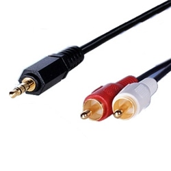 AUDIO変換ケーブル 5m ステレオミニオス-RCAピン×2