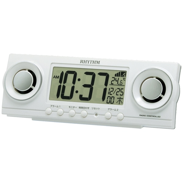 電波時計 大音量 目覚まし時計 電子音20種アラーム 温度 カレンダー フィットバトラー ジューク