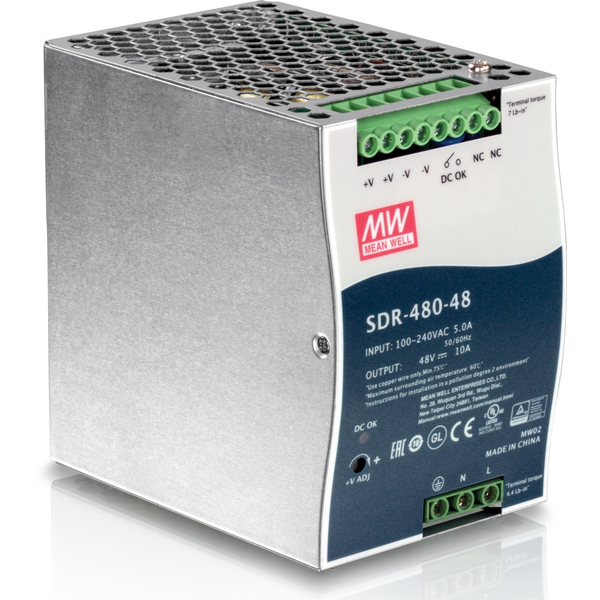 480W シングル出力産業用 DINレール電源