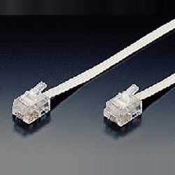 フラットモジュラーコード 6極4芯タイプ(10M) 白色