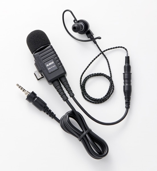 IP防沫・カナル型 業務仕様イヤホンマイク 1軸4極ねじ込み式プラグ