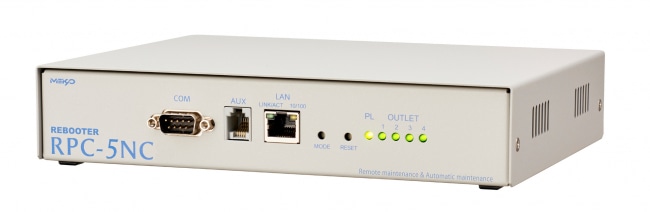 遠隔電源制御装置 4アウトレット制御できる19インチハーフ型リブーター。標準機能搭載タイプ。