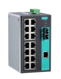 アンマネージドスイッチ、15ポートxRJ45 1xマルチ/シングルSC