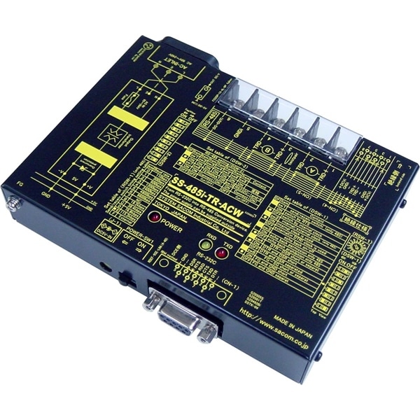 RS232C⇔RS485変換器 （AC90～240V仕様）【絶縁タイプ】【作業性の高いM4ネジ端子台】 Dsub9P(メス/インチ）⇔端子台6P（M4ネジ）/RJ45