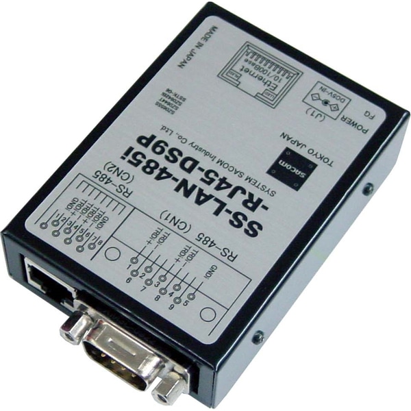 LAN⇔RS485変換器（ACアダプタ仕様）【絶縁タイプ】【接続が容易で結線ミスもないDsub9ピンコネクタ小型変換器】RJ45⇔Dsub9P（オス/インチ）/RJ45