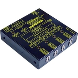USB（HID）バーコードリーダー 4統合⇒2分配出力器（ACアダプタ仕様）USB（HID・キーボード・サブクラス）⇒シリアル（RS232C/USBVCOM）変換タイプ