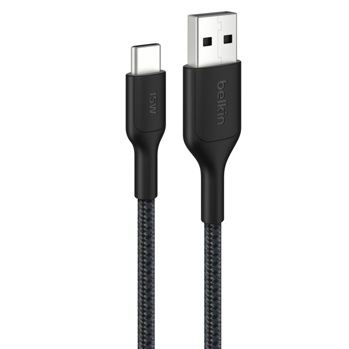 BoostCharge Pro USB-A to USB-C 編組ケーブル15W 2M ブラック