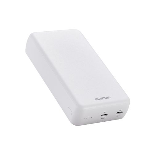 モバイルバッテリー/リチウムイオン電池/20000mAh/USB PD対応/20W/USB-C入出力×2/ホワイト