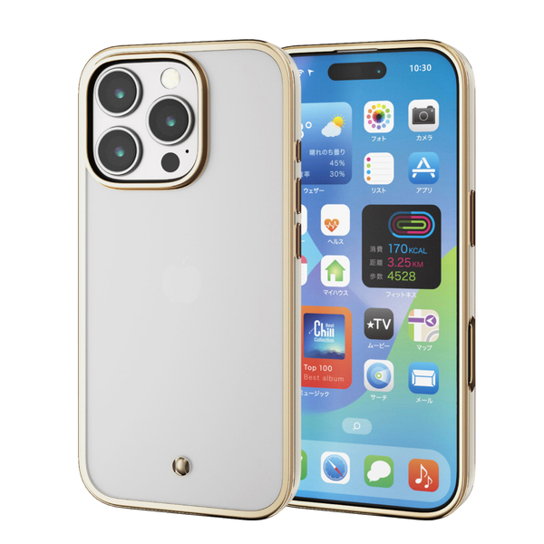 iPhone 16 Pro用ソフトケース/メタリックライン/グレージュ