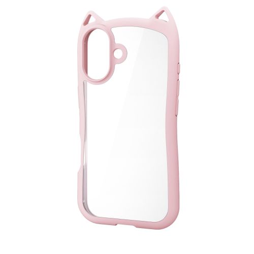 iPhone 17/ハイブリッドケース/フレームカラー/CAT/メタルステッカー付/サクラ