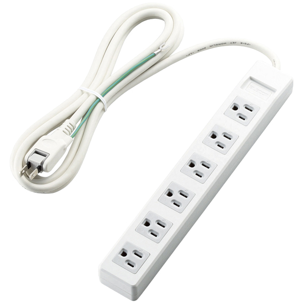 3pinタップ/マグネット付/6口/2.5m/ホワイト