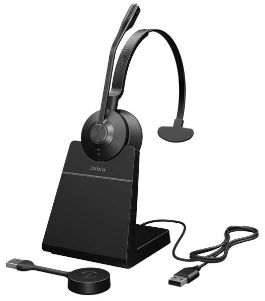 Jabra コンタクトセンター用無線ヘッドセット DECT USB-A 片耳 充電スタンド付 UC認定「Jabra Engage 55 SE Mono Link400a UC Stand」