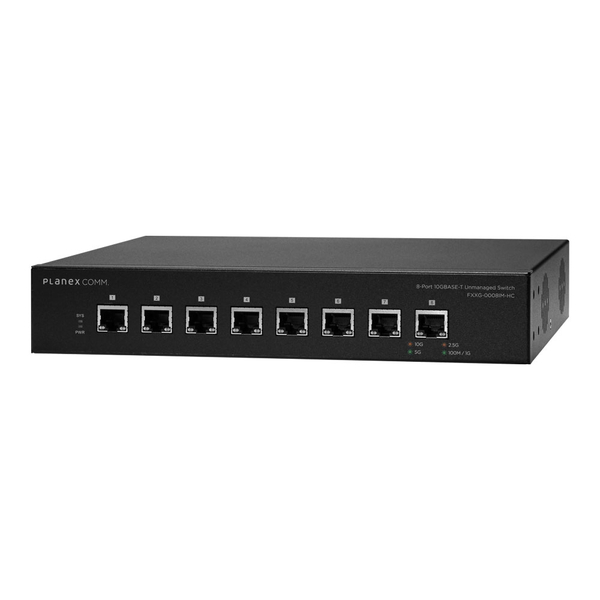 8ポート 10GBASE-T アンマネージドスイッチ 高冷却モデル