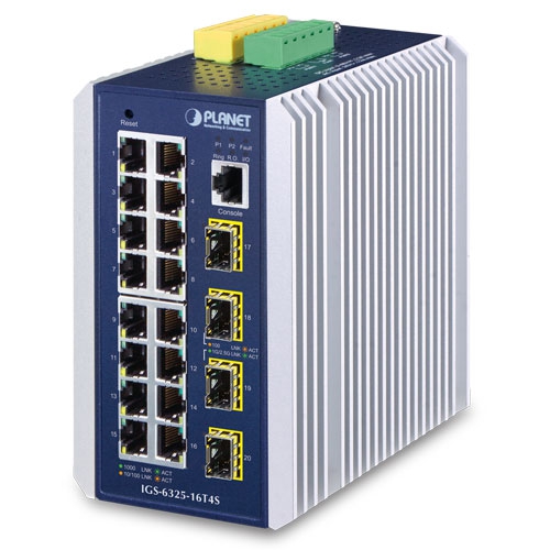 産業用L3 16ポート10/100/1000T + 4ポート1G/2.5G SFP マネージドイーサネットスイッチ