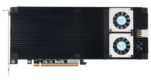 PCIe 5.0x16対応 NVMe M.2 SSD x 8台 搭載用内蔵RAIDカード