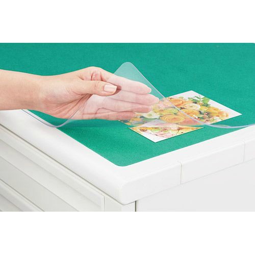 片面無移行デスクマットＷ型　下敷付　適応机：７号