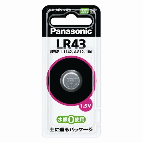 アルカリボタン電池　１．５Ｖ　ＬＲ４３Ｐ