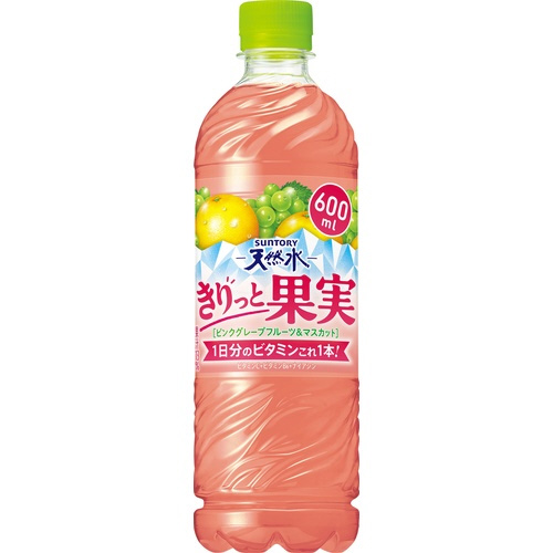 天然水きりっとピングレ＆マスカット６００ｍｌ２４本※