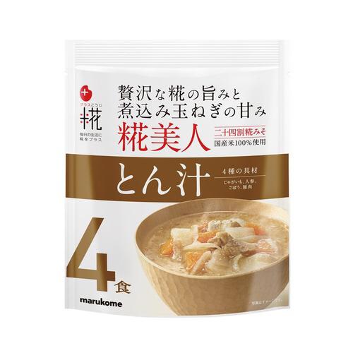 プラス糀　生みそ汁　糀美人　とん汁　４食入×３※