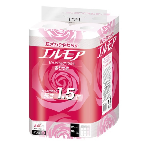 エルモア　１．５倍巻　１２ロール　ピンクダブル×６