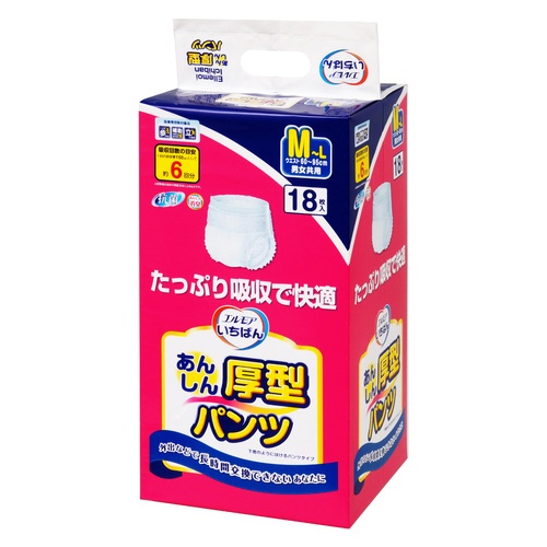 いちばん　あんしん厚型パンツＭ－Ｌサイズ１８枚×４