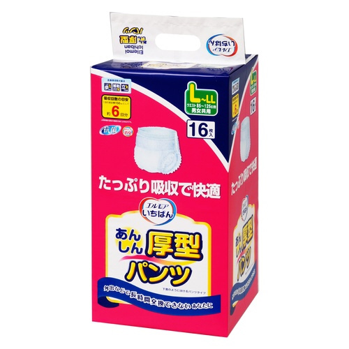いちばんあんしん厚型パンツＬ－ＬＬサイズ１６枚×４