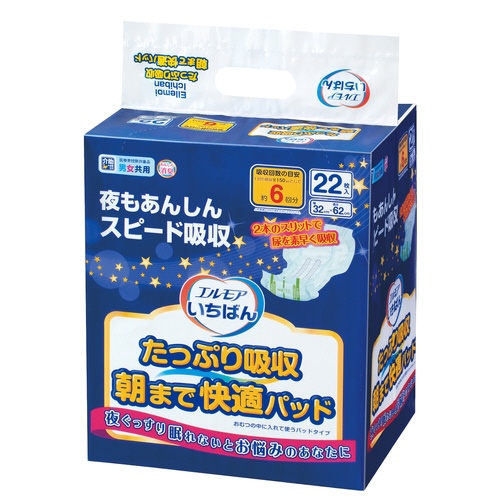 エルモアいちばんたっぷり吸収朝まで快適Ｐ２２枚×６