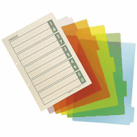 再生ＰＰインデックス厚手Ａ４縦　Ｄ０２９Ｊ　５色５山×１組