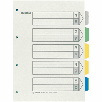 カラ－インデックスＡ４縦２穴　９０７　５色５山×１０組