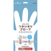 きれいな手つかいきりグローブ半透明Ｌ１００枚
