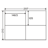 ナナプリンタラベル　４面　Ｃ４Ｉ　５００枚